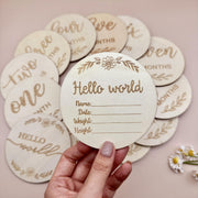 Набор из 14 деревянных памятных знаков для первого года малыша и объявлений о рождении