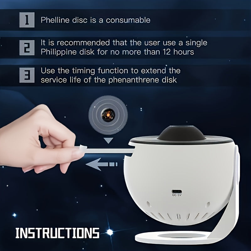 Galaxy Projector with 360° Rotation Star-Shaped Nebula Ceiling Light for Bedroom Romantic Gift
