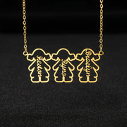 Personalized Stainless Steel Pendant Necklace with Multiple Names for Women