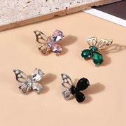 Set of 7 Multicolor Crystal Butterfly Buttons for Women's Coats Sweaters Cardigans