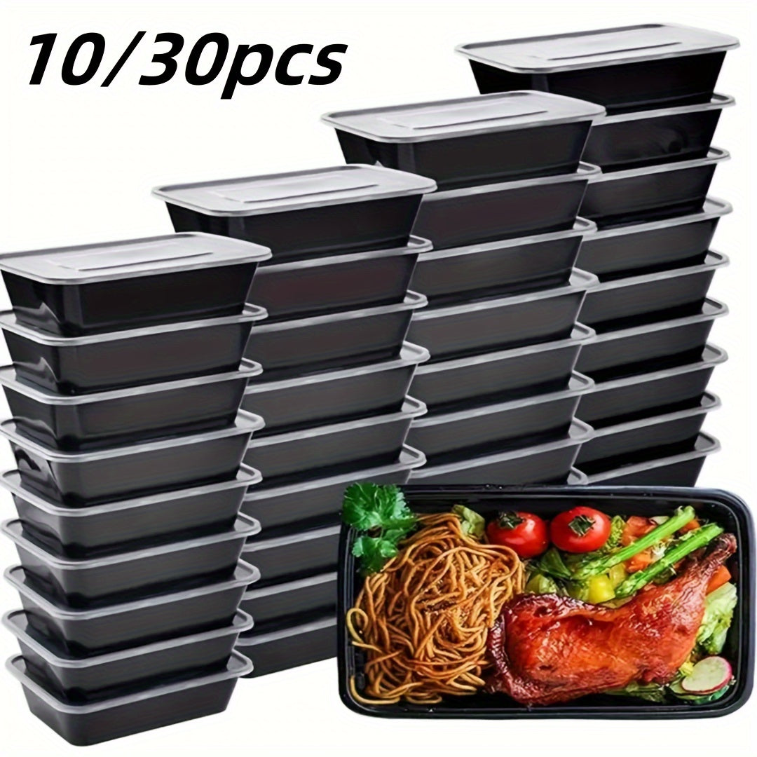 Set of 10/30 Microwave-Safe Leak-Resistant Meal Prep Containers with Stackable Design