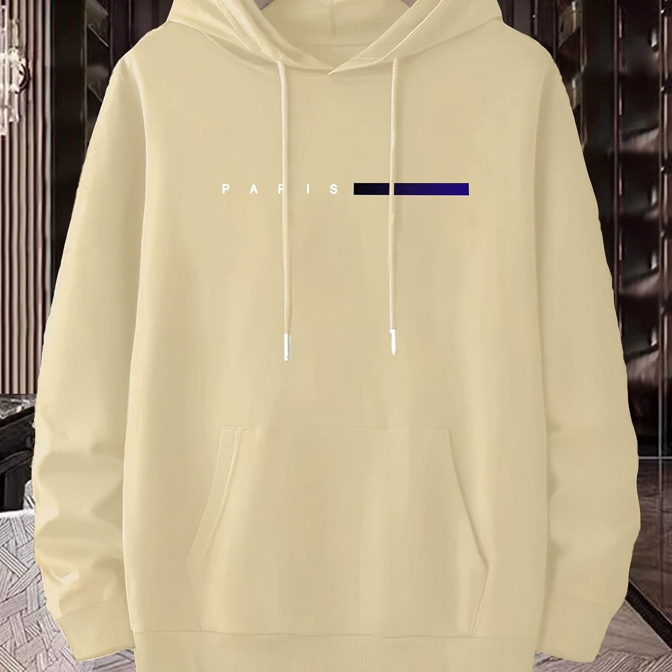 Men's Geometric-Patterned Polyester Sports Costume Hooded Long Sleeve with Applique