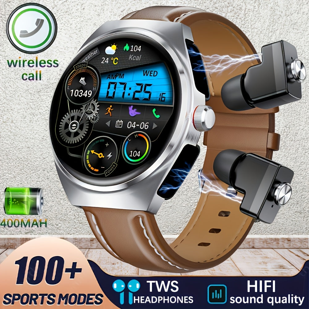 2-in-1 Smartwatch with 1.53 IPS Screen for Calls Fitness Sleep Tracking Pedometer Men Women