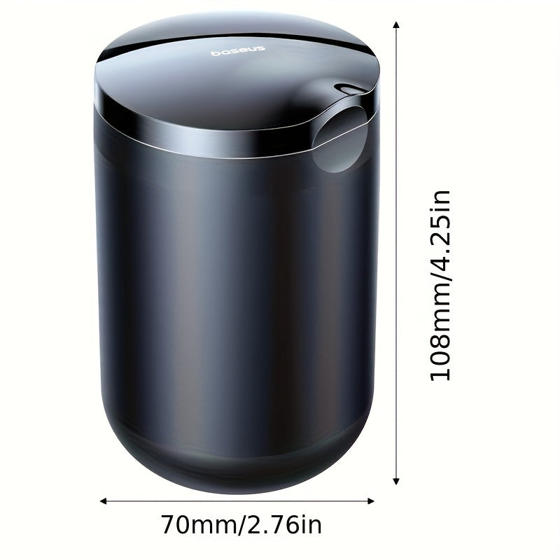 Dual-Use LED Car and Home Ashtray Oval Plastic Aluminum USB Rechargeable Cigarette Grooves