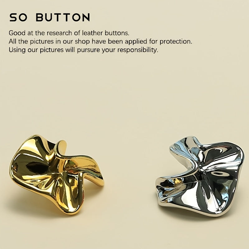 6 dona oltin kumush alloy ijodiy anisotropik tugmalar, o'z qo'lingiz bilan ishlash uchun kiyimlar va shimlar uchun