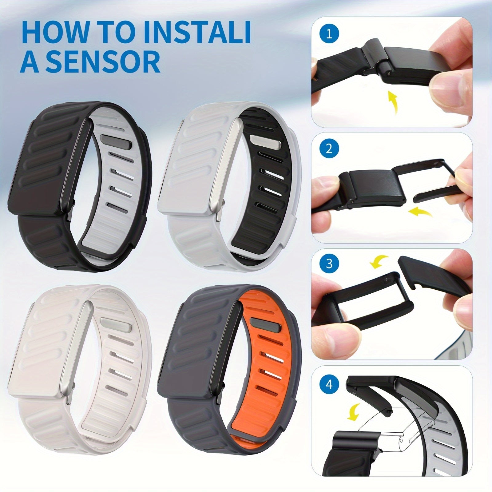 Adjustable Silicone Sport Wristband for Men and Women No Battery Included