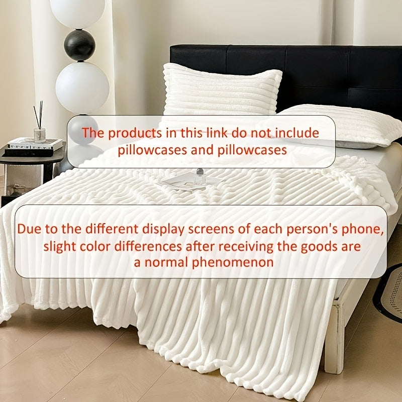 Soft Cozy Ribbed Blanket for Sofa Bed Pet Use, Skin-Friendly