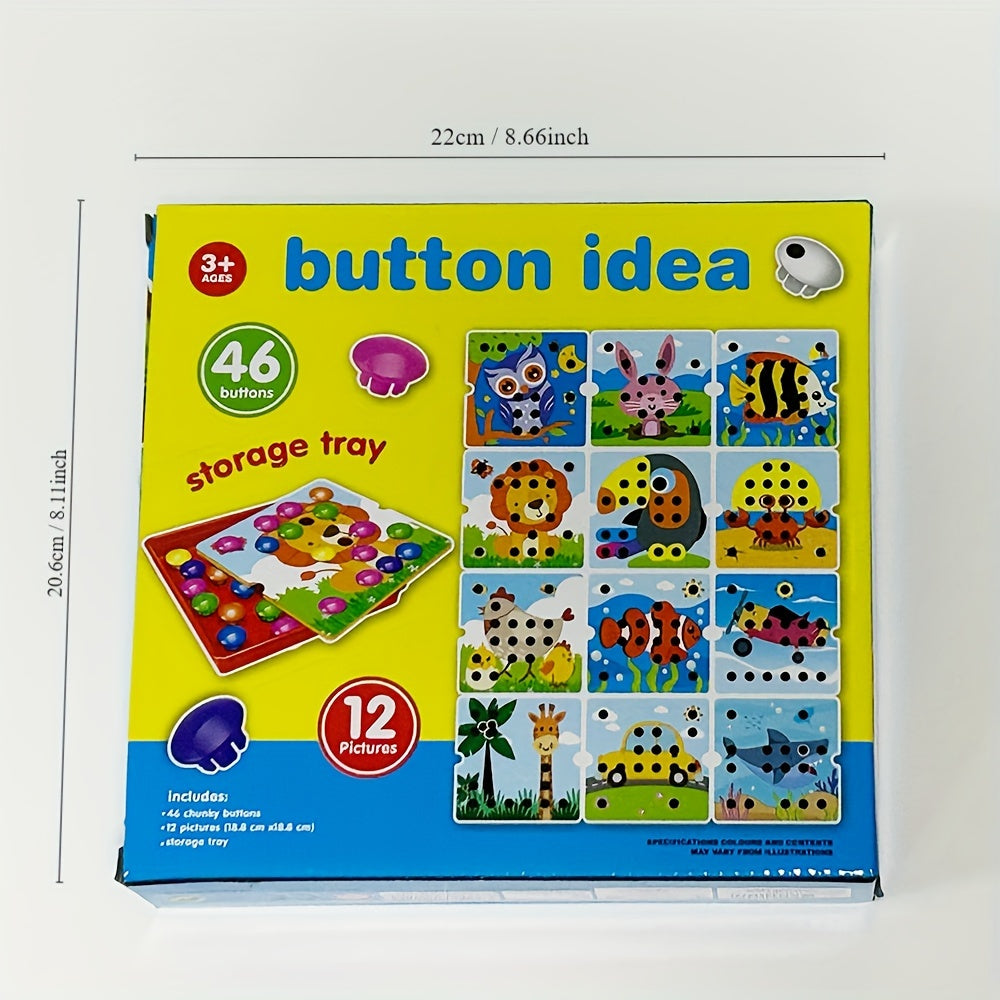 Bolalar uchun qiziqarli tugmachalar san'ati to'plami, nozik motor ko'nikmalarini va ranglarni tanishishni rivojlantiradi, qizlar va o'g'il bolalar uchun mukammal sovg'a.