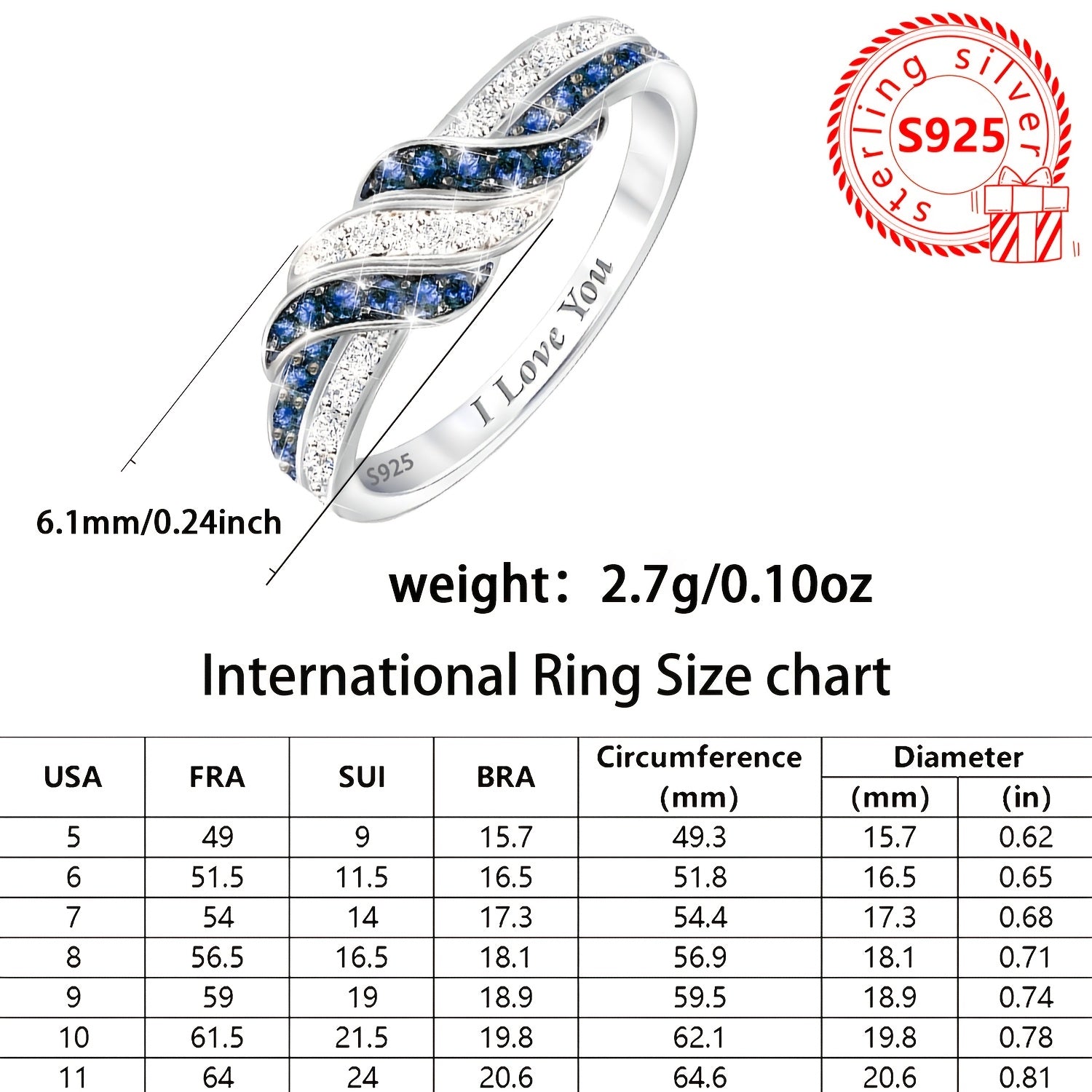 Women’s Silver Fashion Ring with Synthetic Zirconia for Weddings and Celebrations