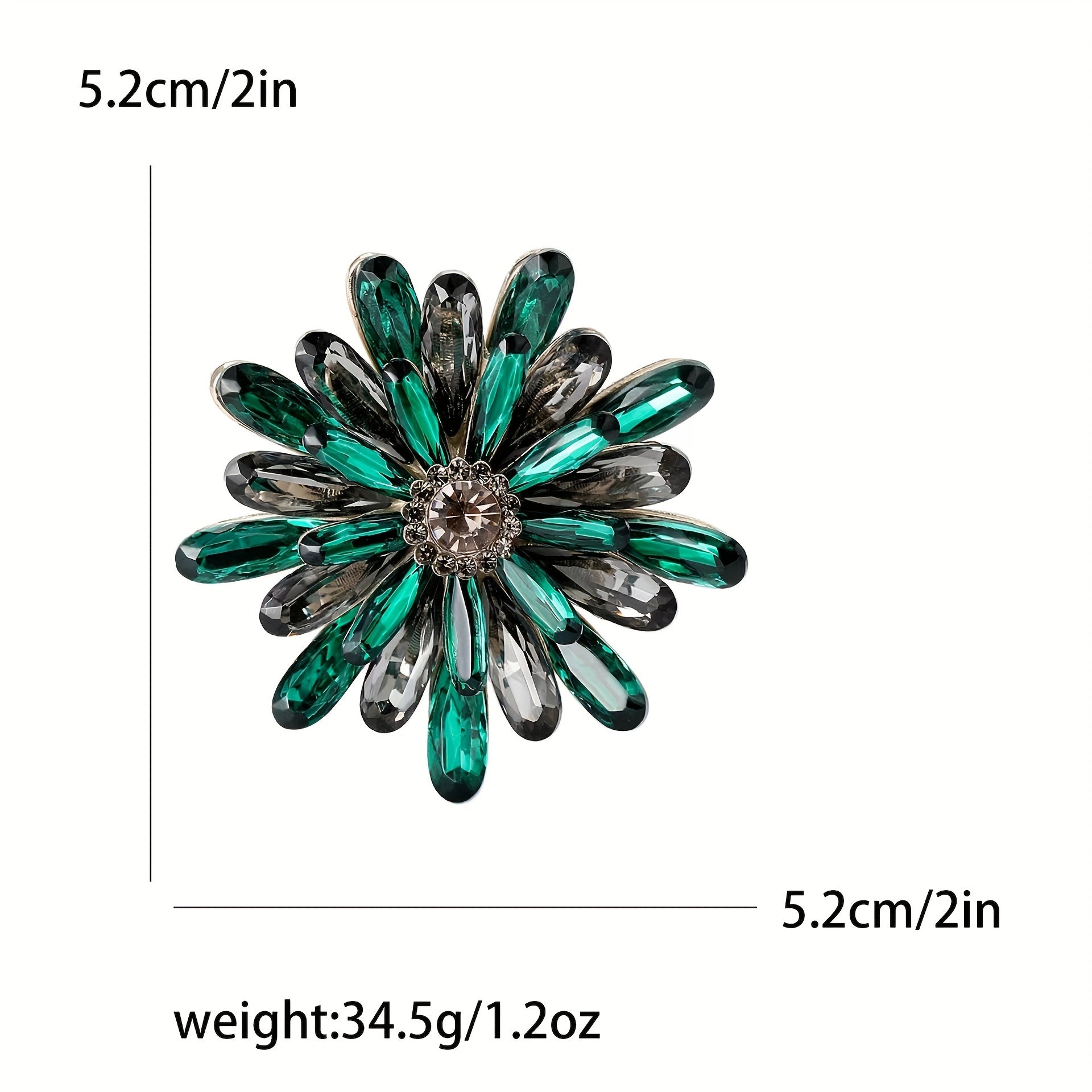 Sunflower Brooch Pin with Rhinestone Detail Alloy Jewelry for Women