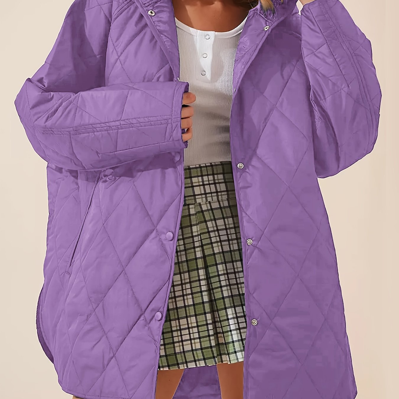 Chaqueta con capucha acolchada para mujer para otoño e invierno, abrigo largo de manga larga, ropa exterior casual