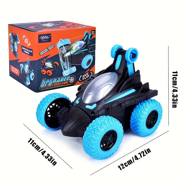 "Bolalar uchun 360-daraja aylanuvchi avtomobil o'yinchoq, chiroqlar va musiqa bilan, batareyada ishlaydigan plastikdan yasalgan, masofadan boshqarish pultiga ehtiyoj yo'q, o'g'il va qizlar uchun mos"