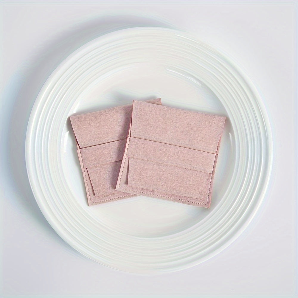 10 Pieces Suede Jewelry Pouches Dustproof Storage Bags for Rings Earrings Bracelets