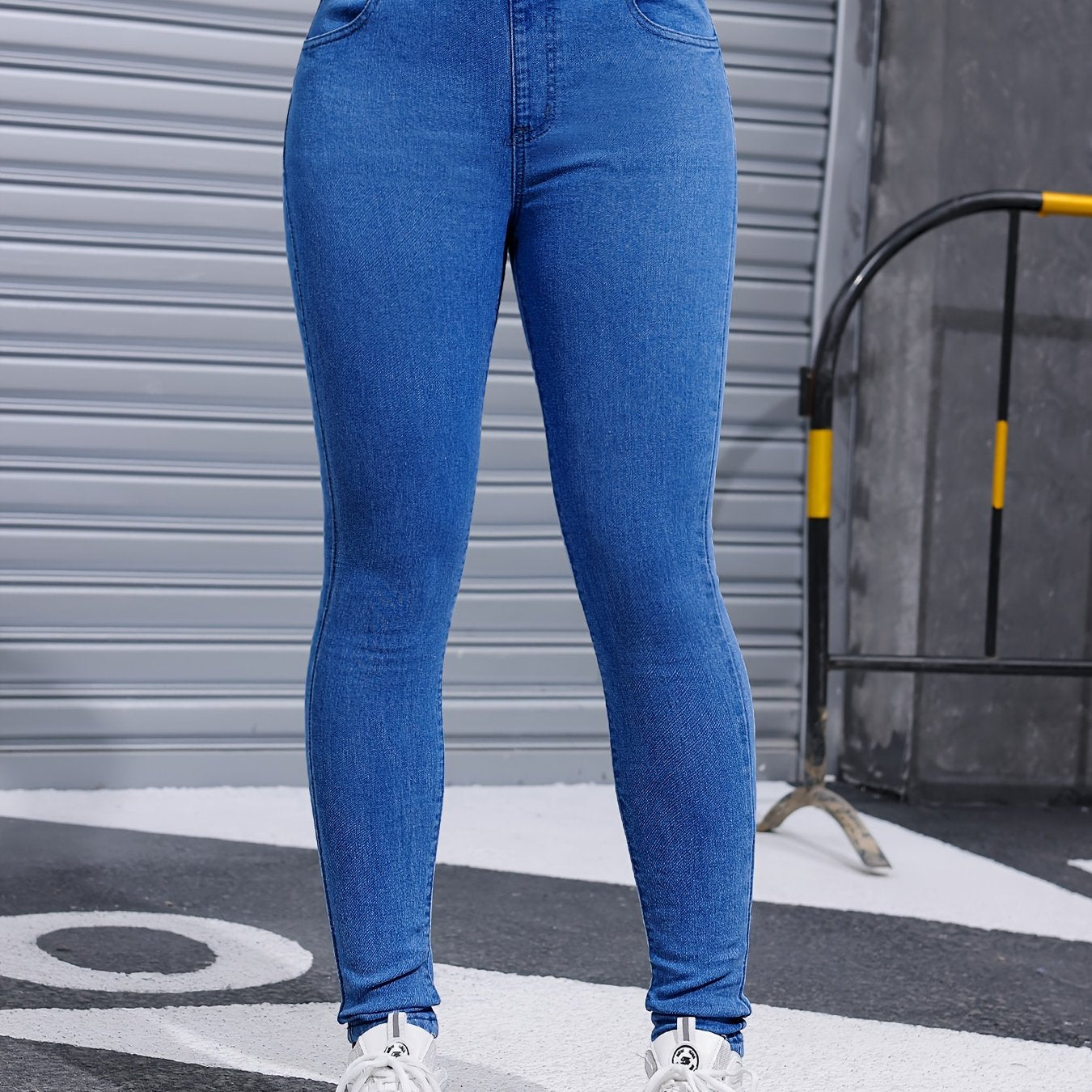 Women's High-Stretch Skinny Jeans Solid Wash Denim Casual All-Season