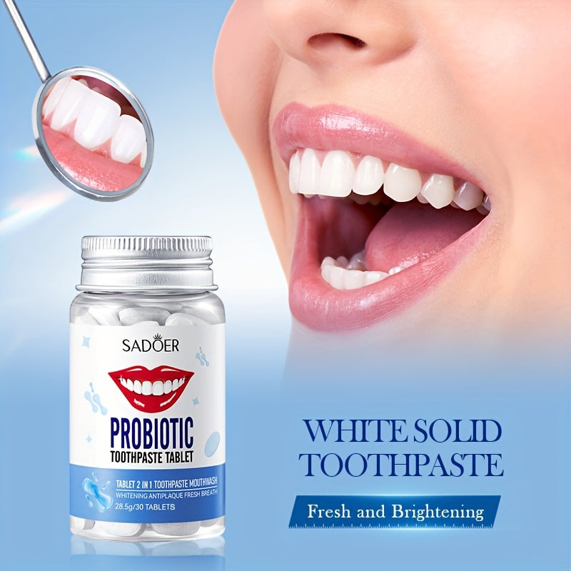 Probiotics Solid Toothpaste Deep Cleaning Fresh Breath Travel 28.5g