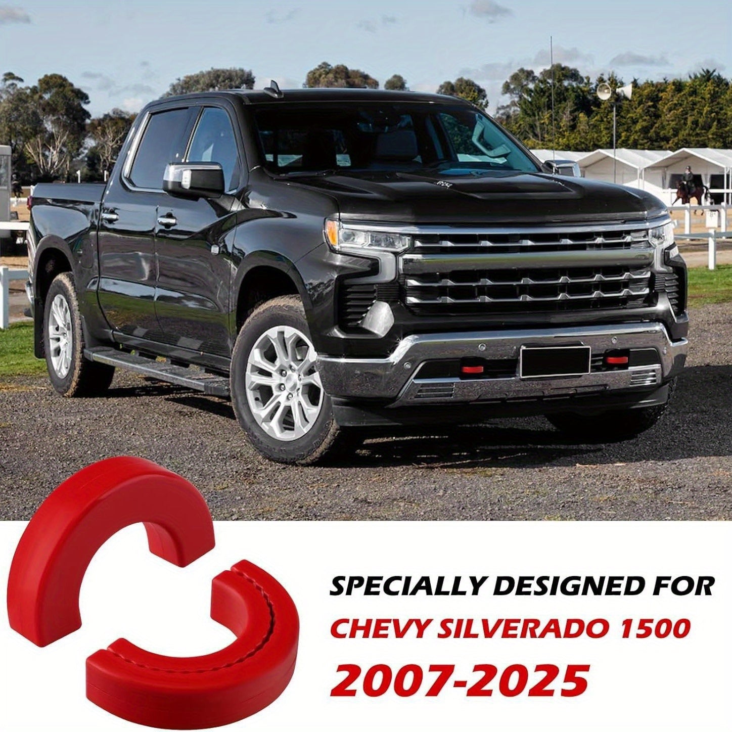 Inserto de parrilla de enganche de remolque para Silverado 1500 decoración protectora de plástico rojo