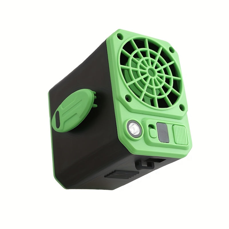 Rechargeable Hands-Free Waist Fan with LED Flashlight and Power Bank for Outdoor Activities