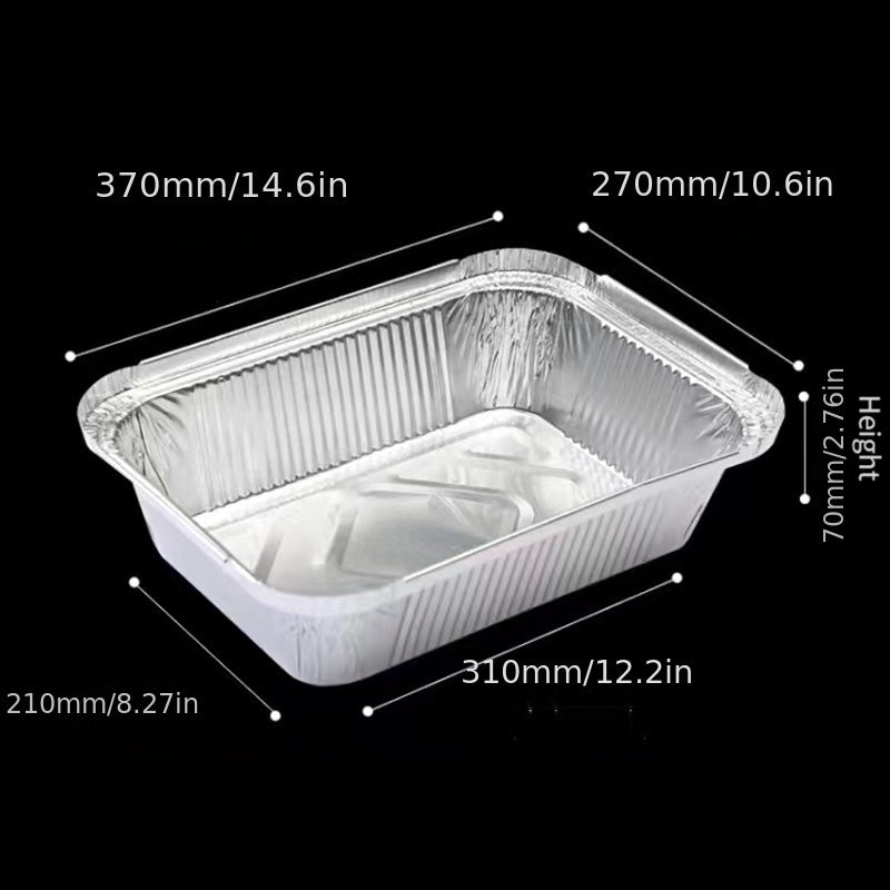 Qog'oz qopqog'li to'rtburchak alyuminiy folga non pishirish panlari, 10 ta, bir martalik pishirish plastinalari, tortlar, brownies, go'shtli piroglar uchun, 37cm x 27cm