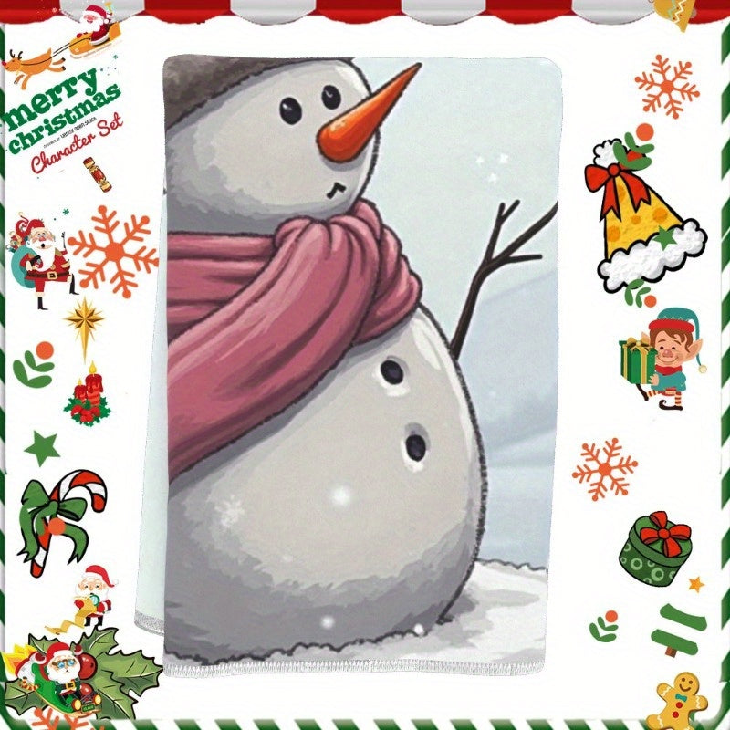 Christmas Towel Snowflake Deer Snowman Design 18x66.04cm Festive Decor
