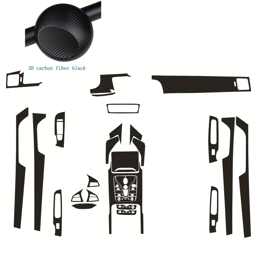 Car Interior Decals Black Vinyl for Control Panel and Door Handles
