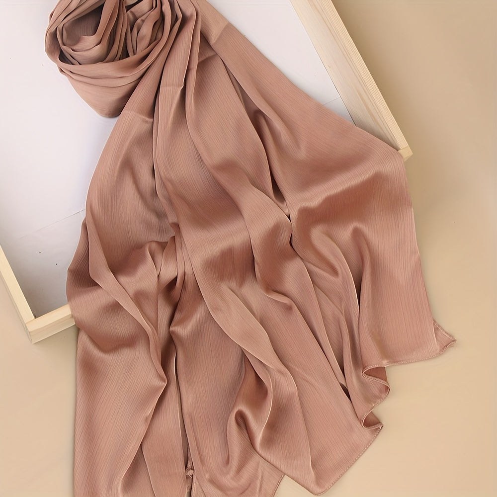 Pañuelo de cabeza clásico plisado de color sólido para uso casual, viaje y actividades al aire libre