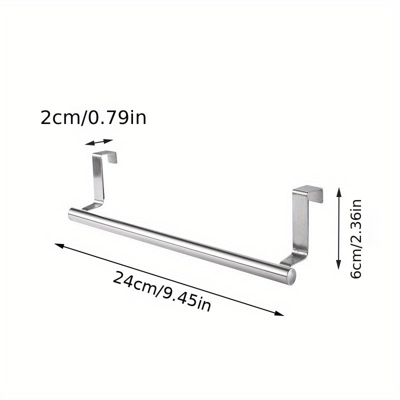 Barra de toalla de acero inoxidable para puertas y armarios de baño sin necesidad de perforar