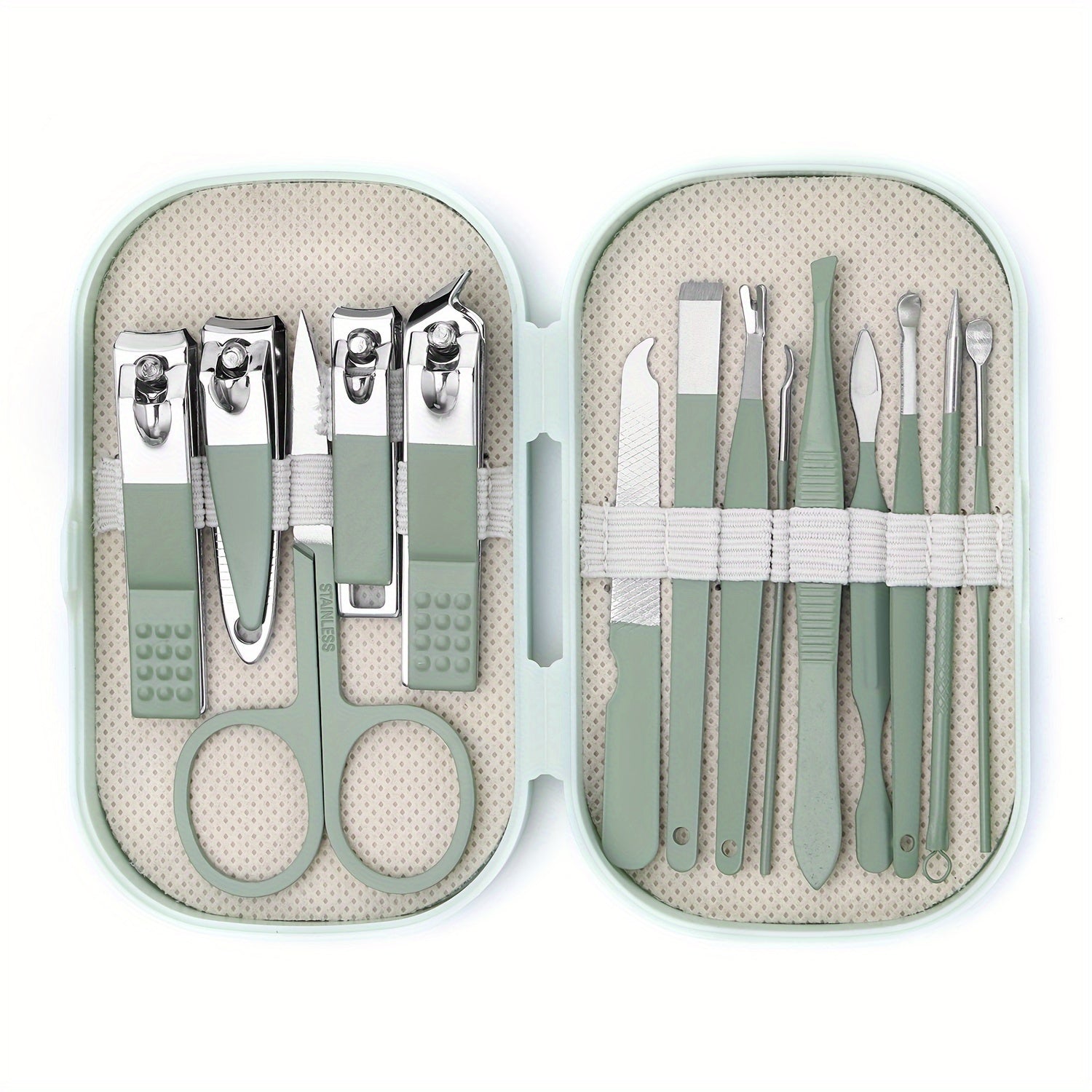 Unisex Stainless Steel Nail and Foot Care Tools Set 14 Pieces in Portable Storage Box