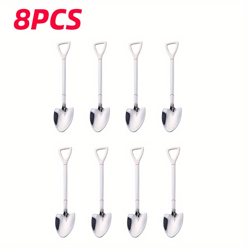 Set of 4 or 8 Stainless Steel Coffee Scoops Shovel Shape for Tea Ice Cream Kitchen