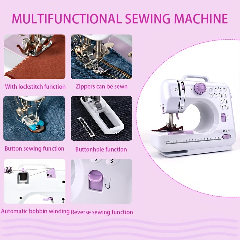 Mini Portable Electric Sewing Machine with 12 Built-in Modes for Beginners
