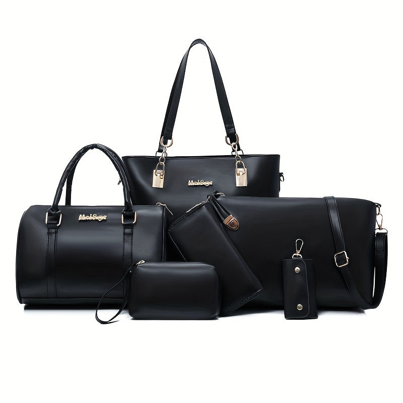 PU Ayollar uchun Ona va Bola Sumkasi Olti Qismli To'plami Katta Hajmli