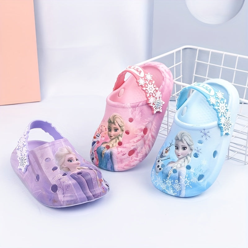 Girls' Summer Elsa Slippers with Soft Sole and Bow for Kids