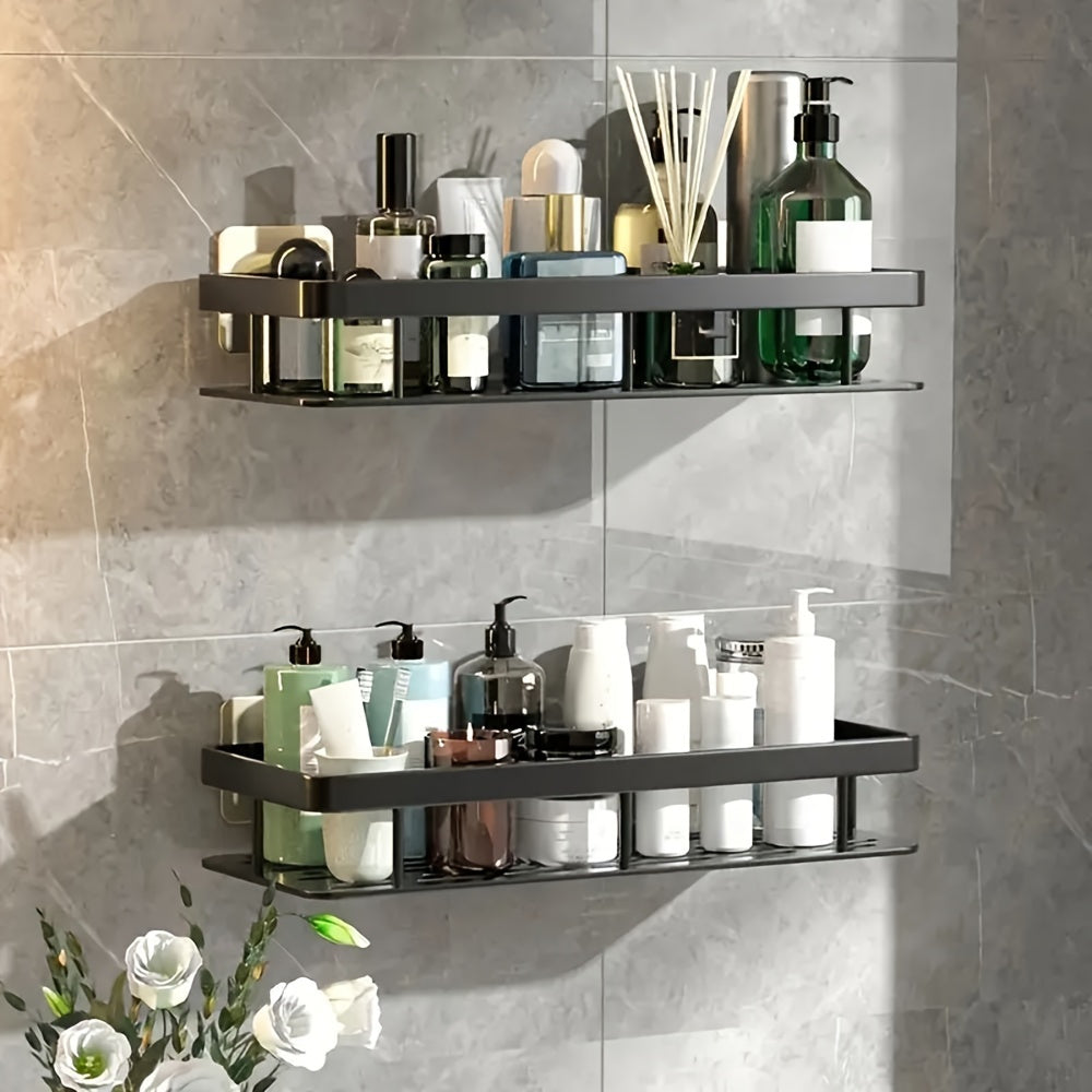 Wall Mounted Bathroom Storage Rack No Drilling for RV Showers