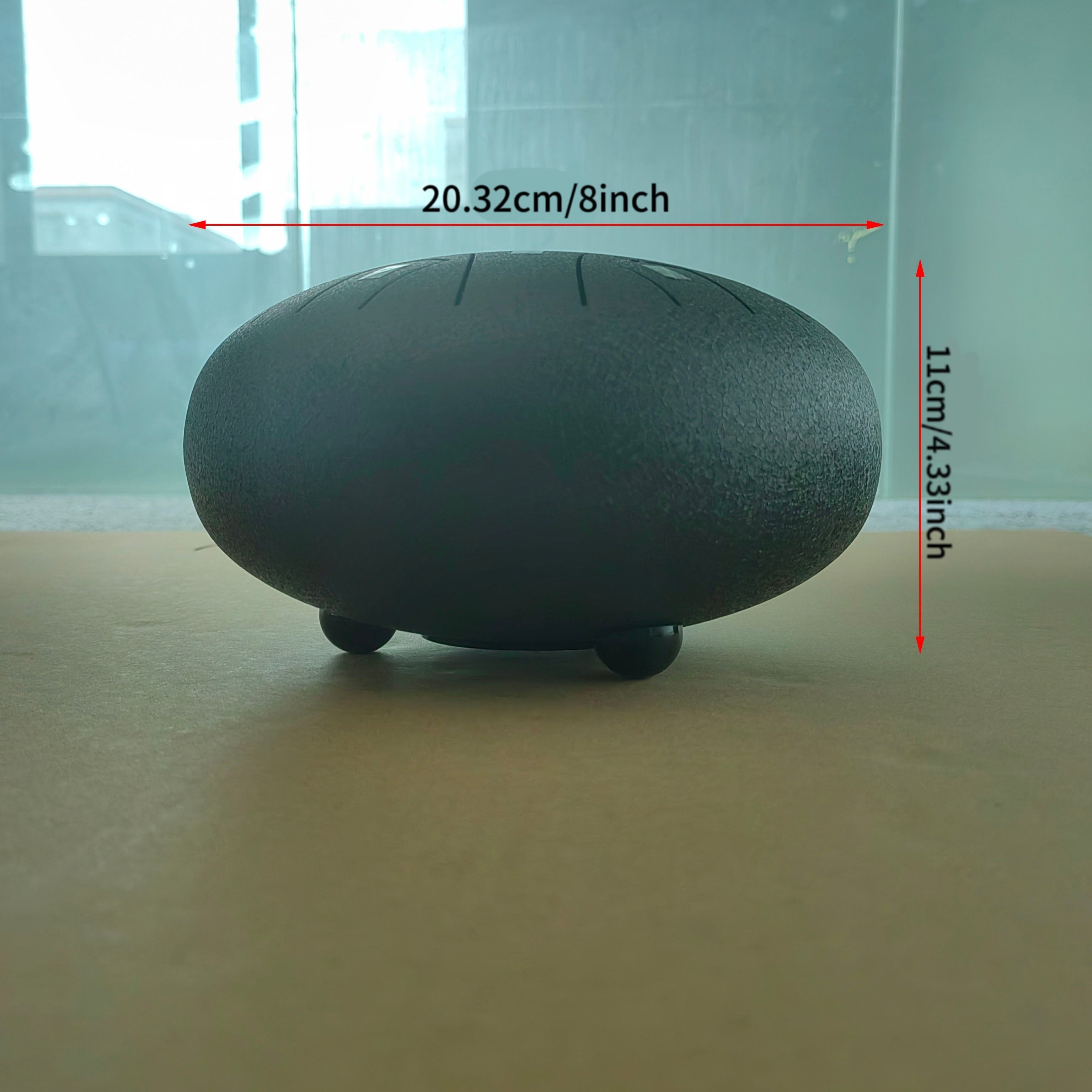 8-Inch Steel Tongue Drum for Beginners with Accessories Grey 11 Tones