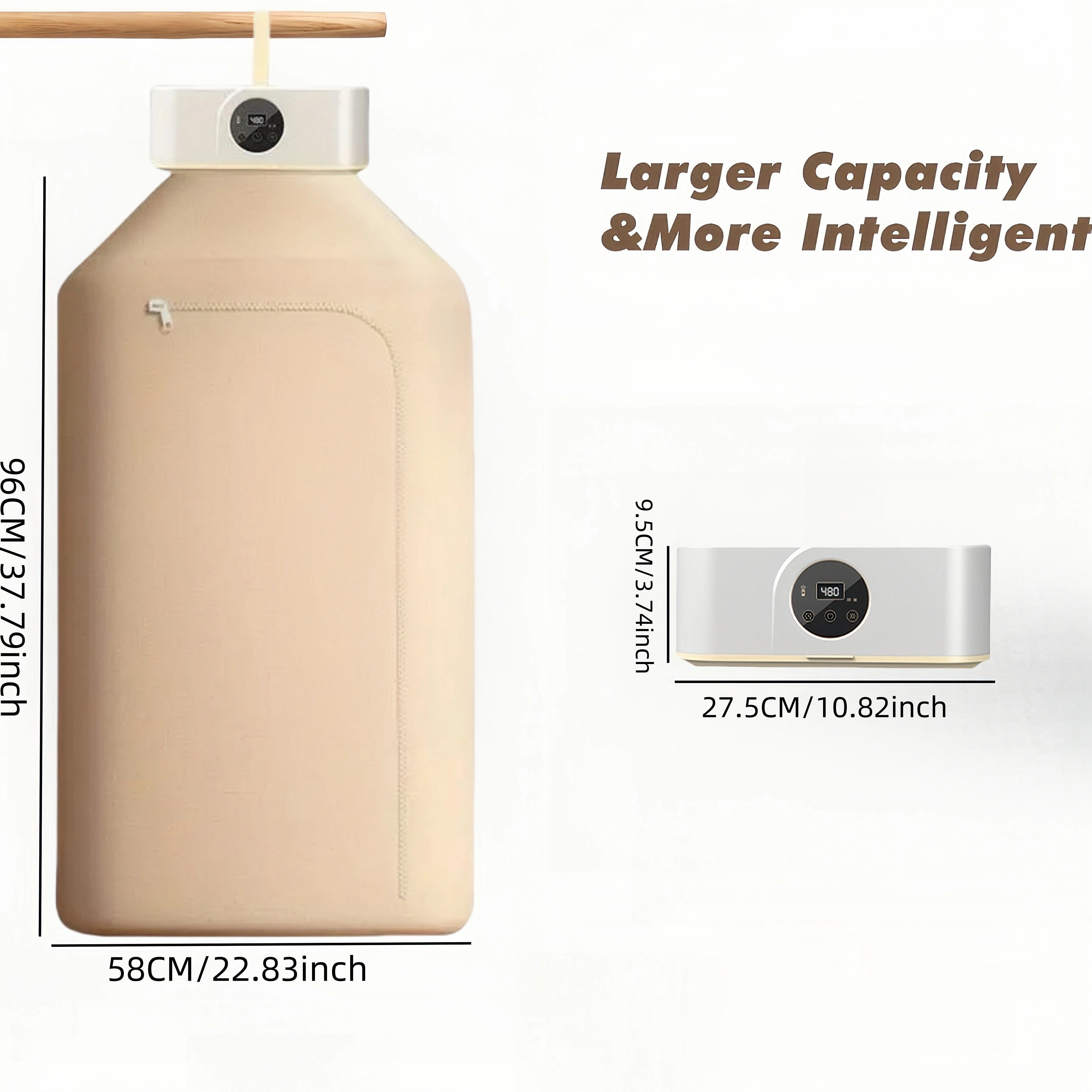 550W Folding Clothes Dryer with Simulated Sunlight Smart Touch Screen Fast Drying Space-Saving