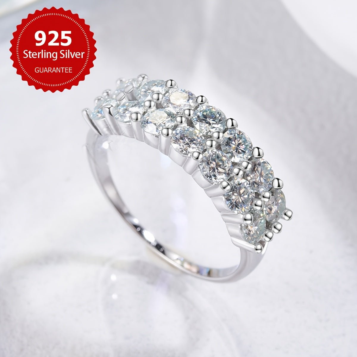 Moissanite Engagement Ring 1.4 Carat Sterling Silver Promise Wedding Jewelry