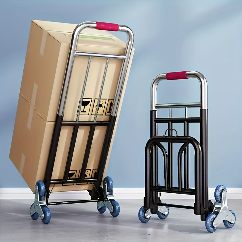 Durable Folding Hand Truck with Rubber Wheels for Moving and Climbing Stairs