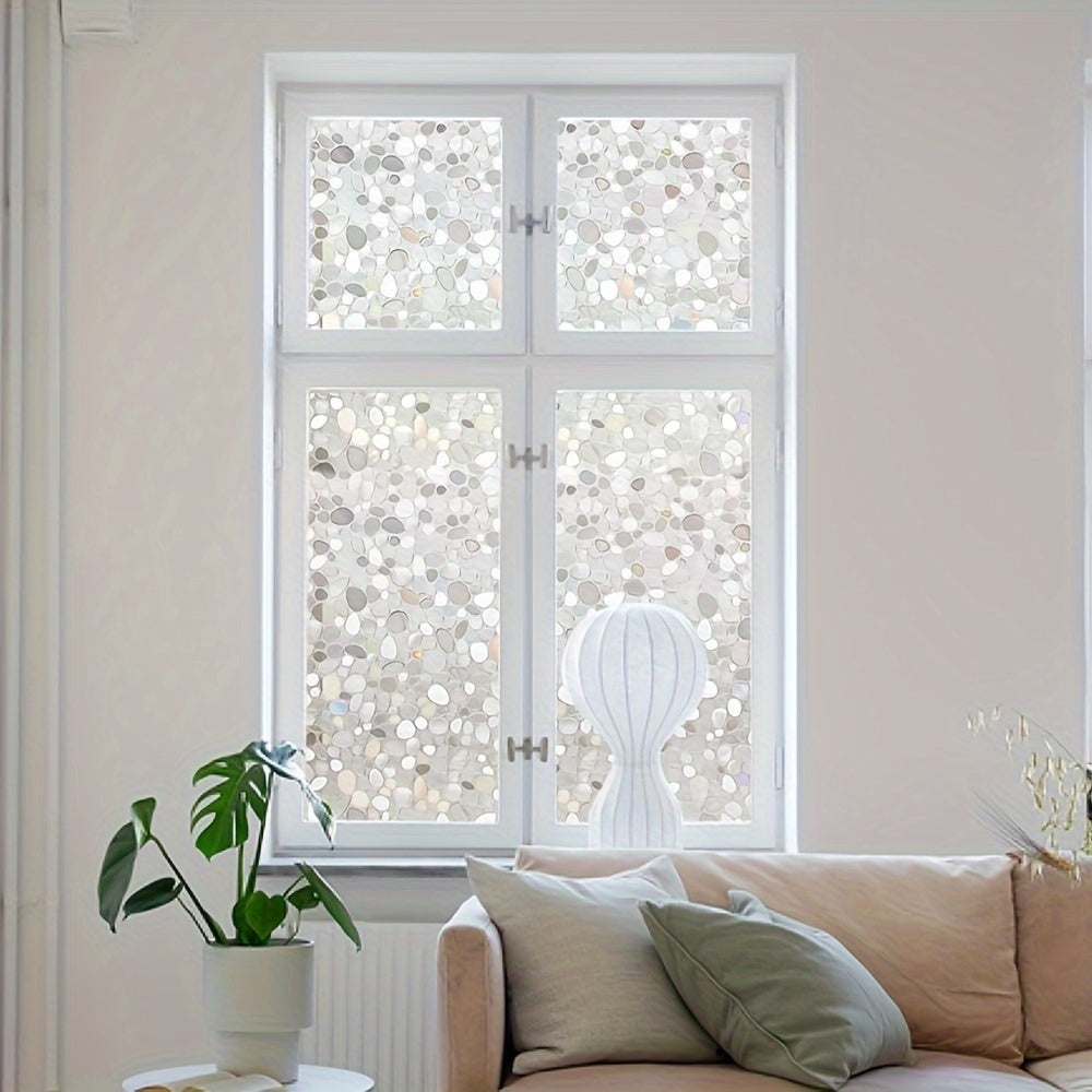 Privacy Window Film 3D Vinyl Static Cling UV Protection Heat Control for Glass Doors