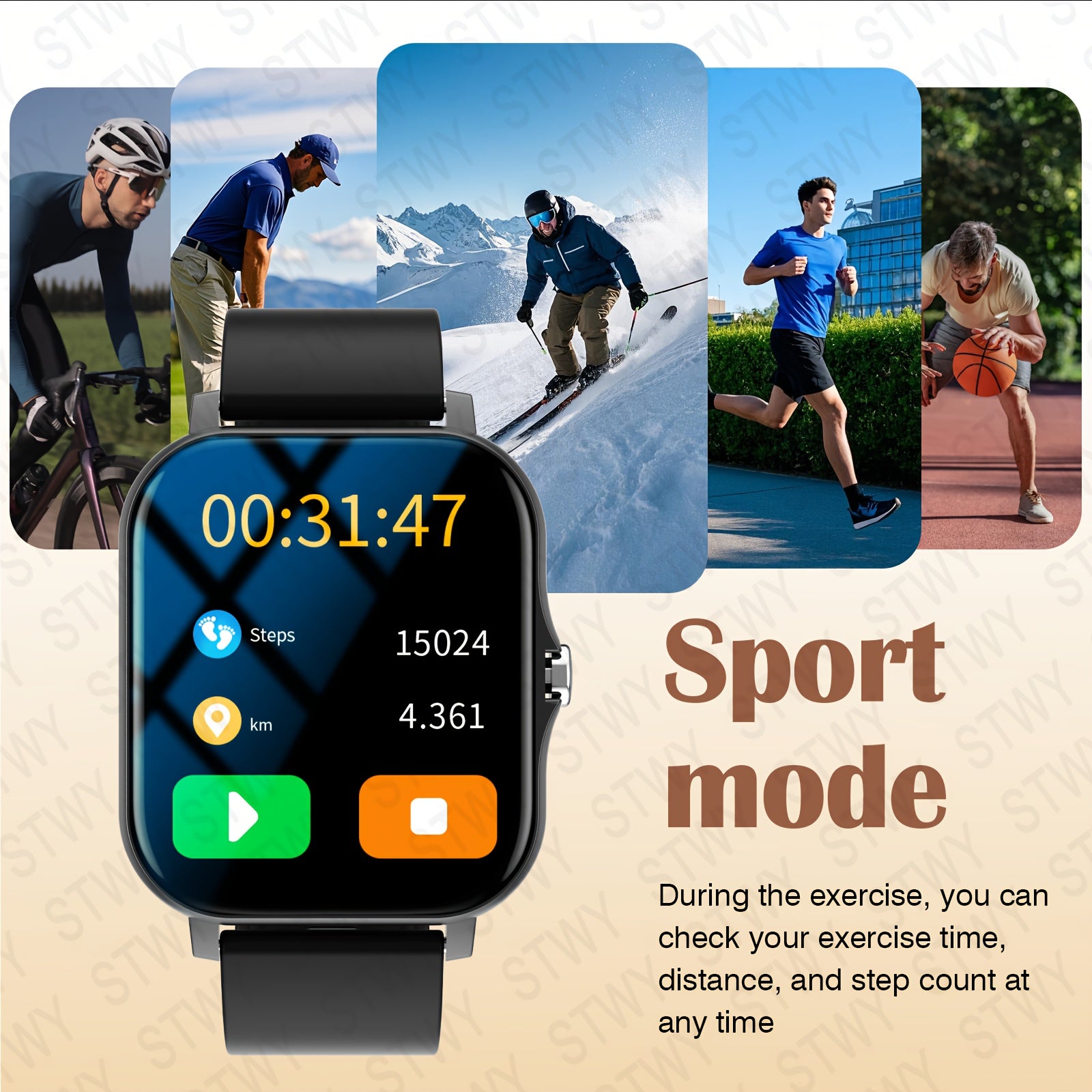Smartwatch for Men and Women Zinc Alloy Wireless Calls Fitness Monitoring USB Rechargeable