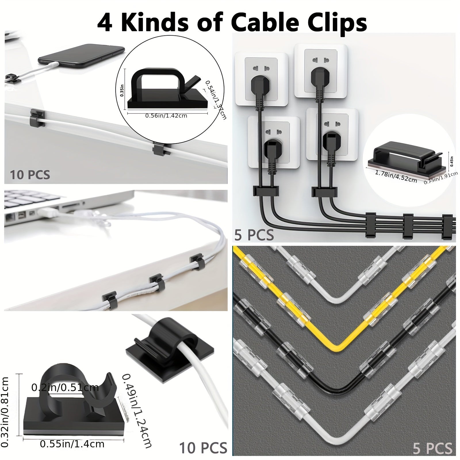 302-компонентный черный комплект для организации кабелей с рукавами, зажимами, держателями, органайзерами, ремнями, стяжками, креплениями
