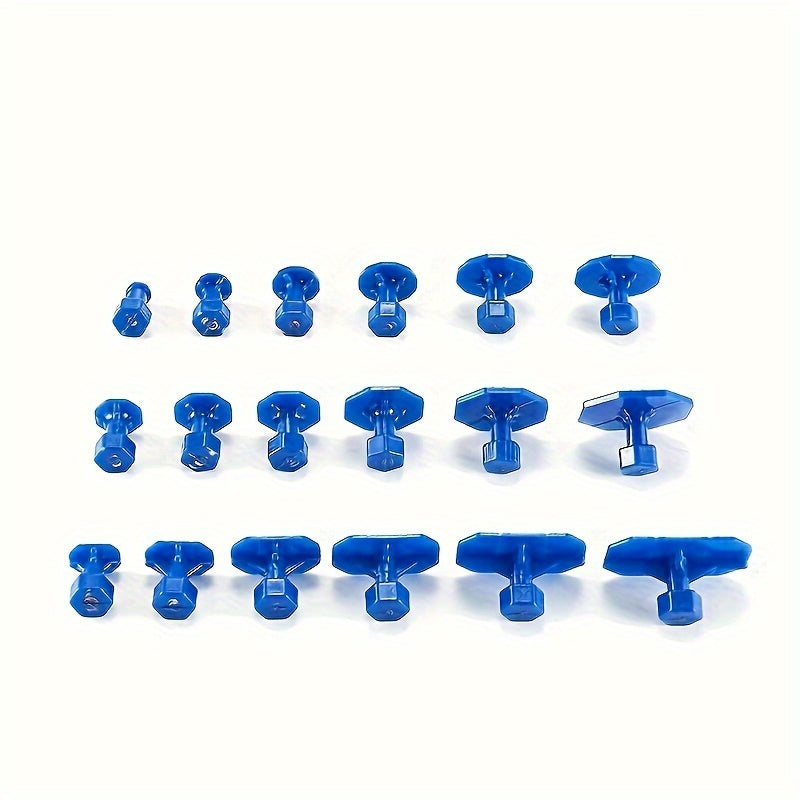 19-Piece Manual Dent Repair Kit with Blue Plugs for Car Bodywork and Fender