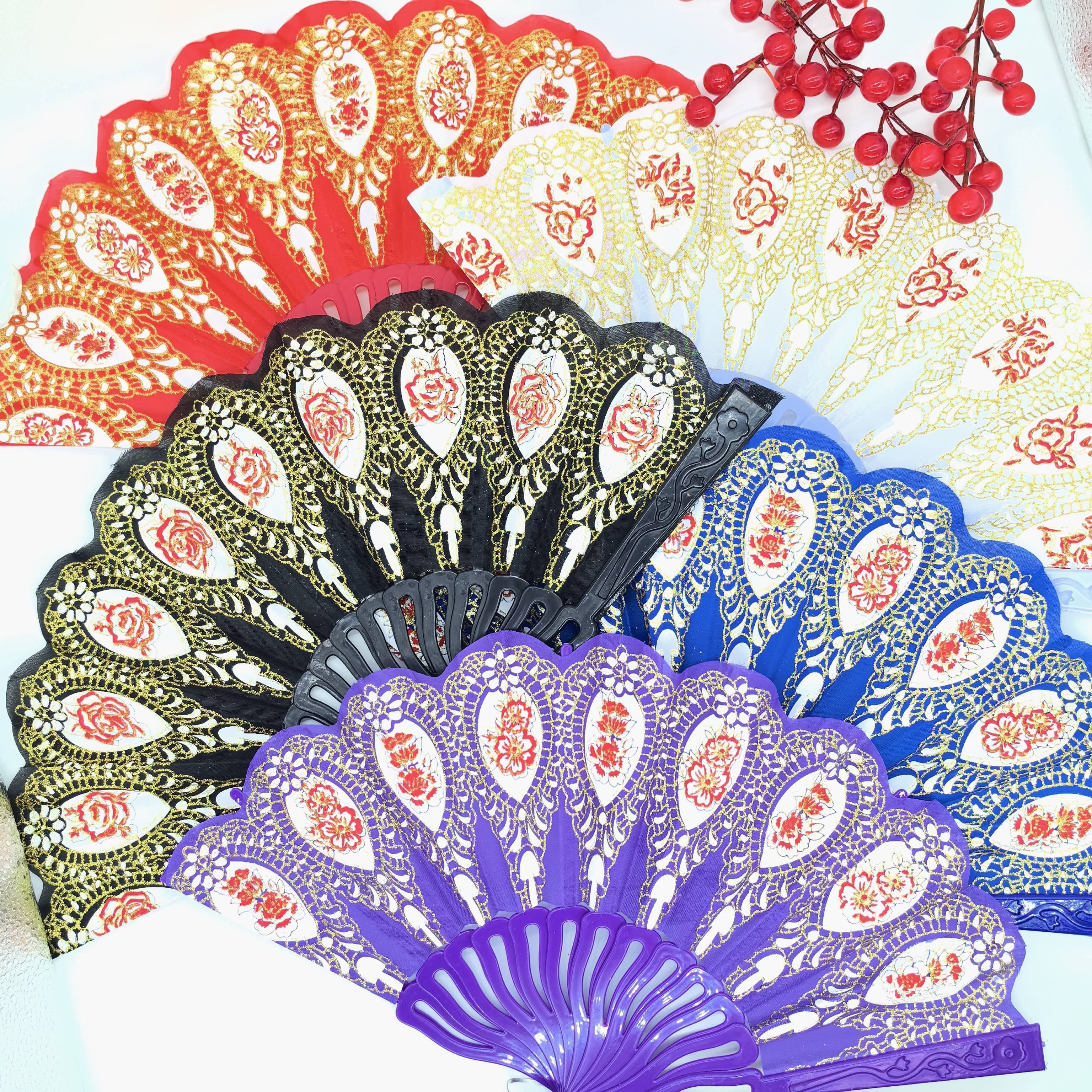 Ladies Folding Fans for Dance Performance, Carved Summer Fans, European Style