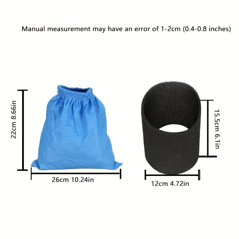 Karcher MV1/WD1/WD2/WD3/NT seriyali vakuum filtri; Uy ustaxonasi uchun yuqori samarali mato sumkalar HEPA darajasidagi changni olib tashlash (2 dona universal model)