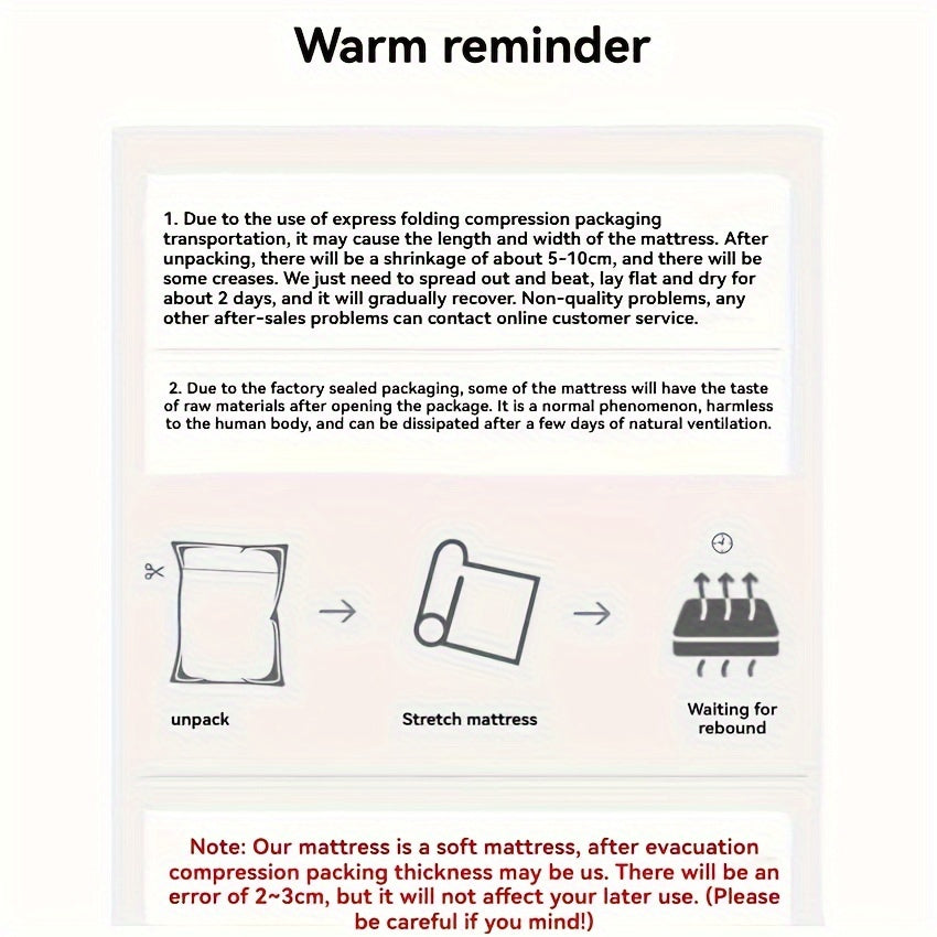 Latex and Memory Foam Mattress 5.08cm Thick Soft Breathable Bedroom Dorm