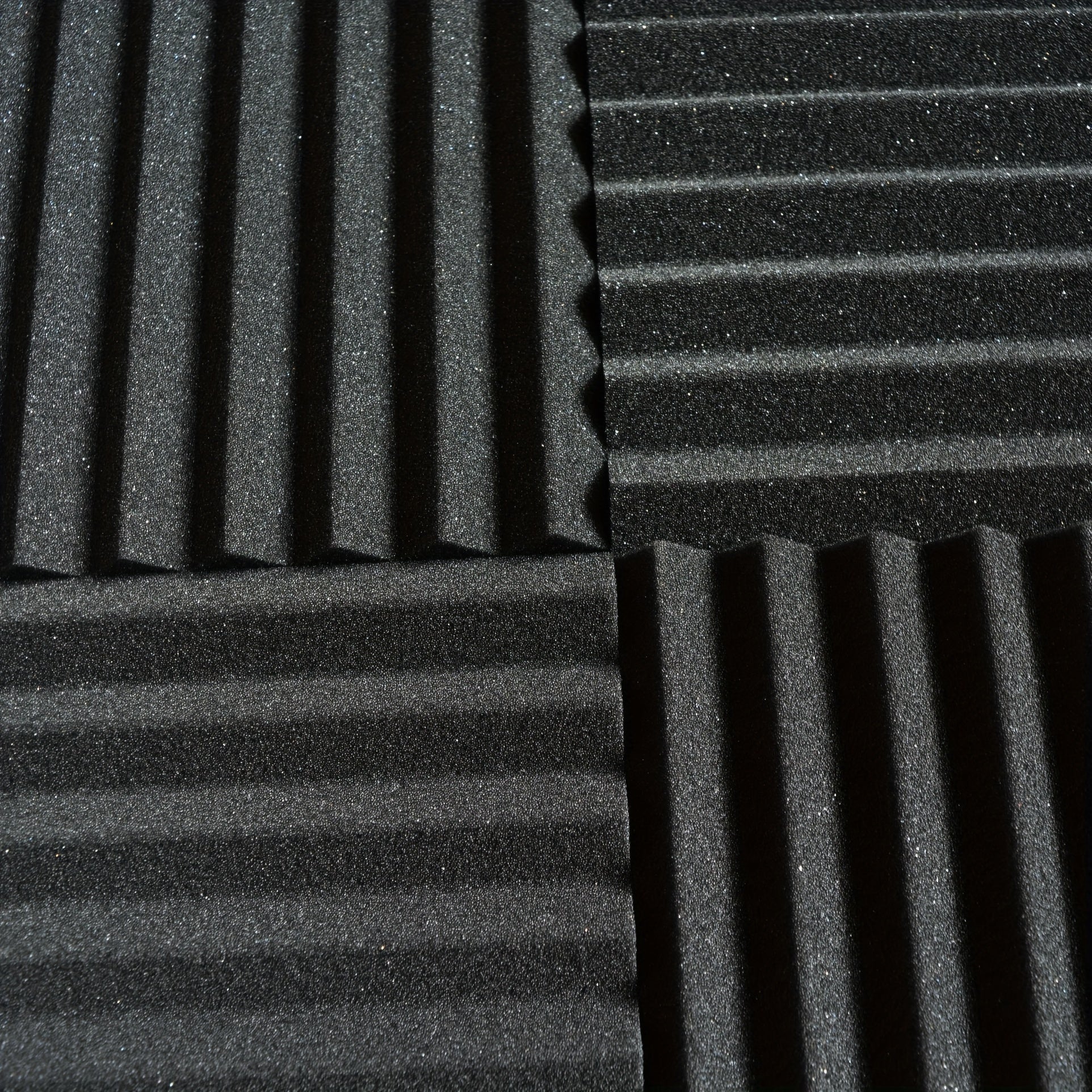 96 Pieces Black Acoustic Foam Wall Panels 30.48x30.48x6.35 cm Soundproof Wedge
