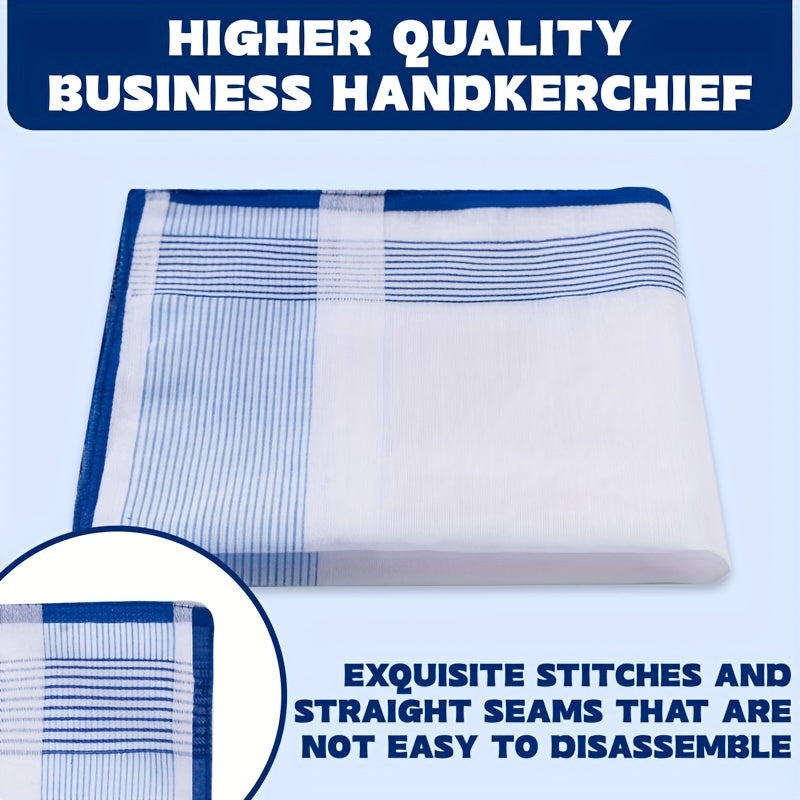 12-Pack Polyester Handkerchiefs Soft Absorbent Fitted Square Towels for Sweat Wiping