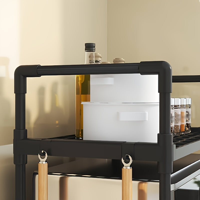 Estante de almacenamiento de cocina moderna con soporte para microondas y estante de horno de múltiples capas