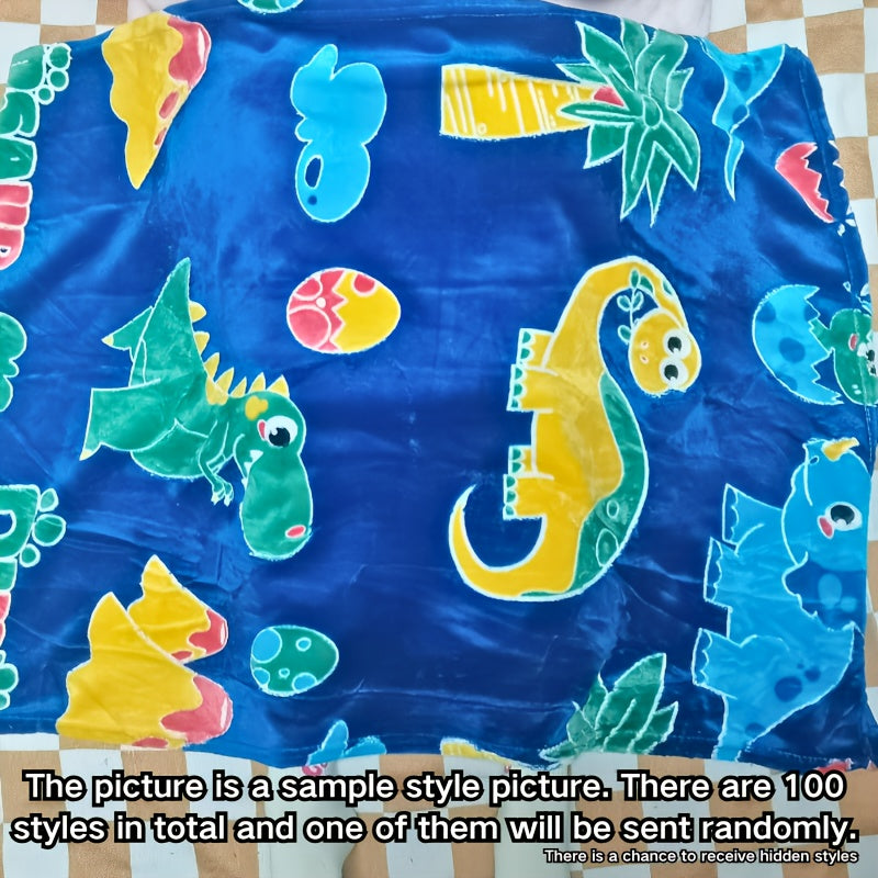 Solid Color Striped Flannel Blanket for Office Use Warm Thick Small Blanket