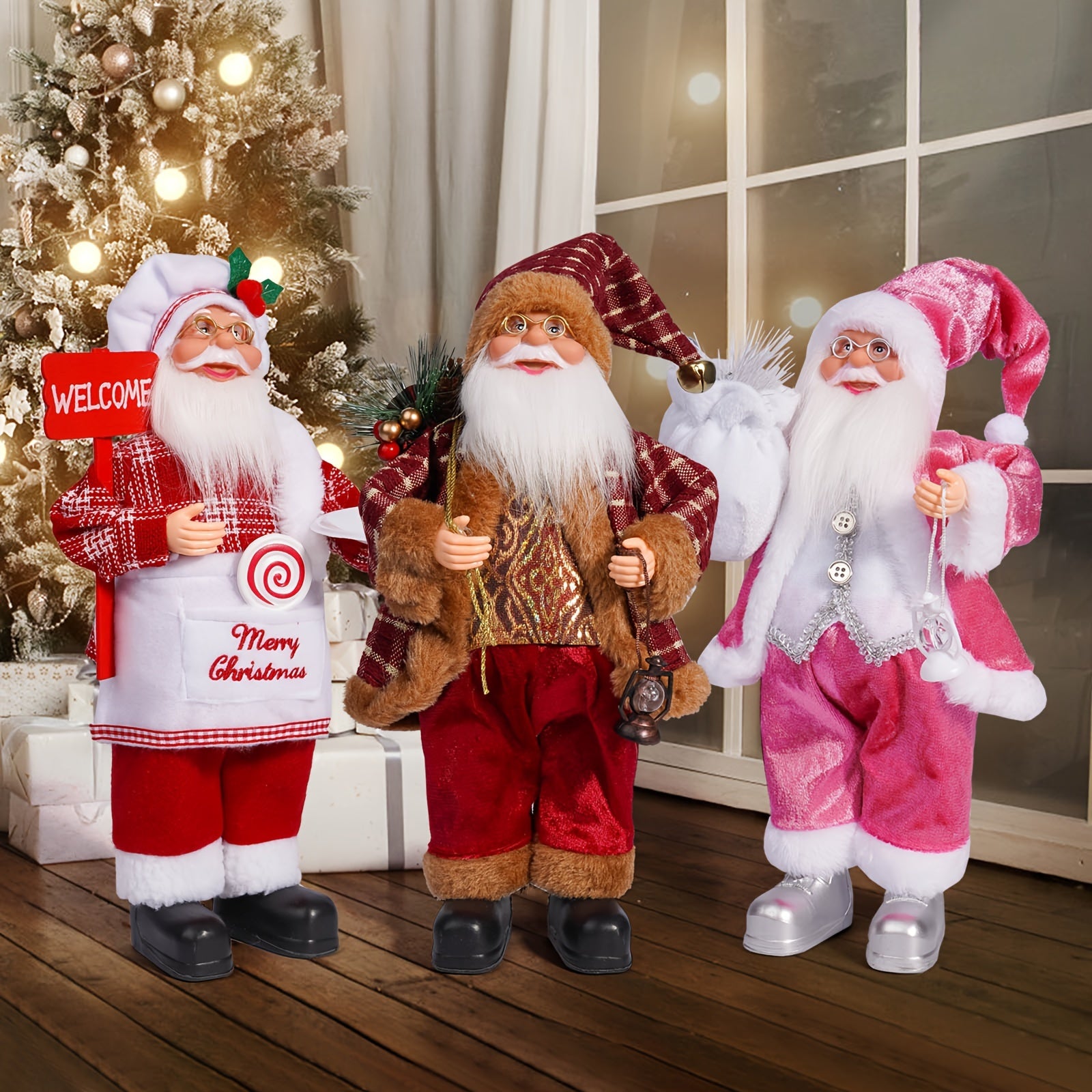 Christmas Decorations with Santa Claus and Gifts for Festive Atmosphere