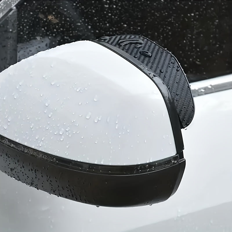 Protector de lluvia para espejo retrovisor de coche, estilo fibra de carbono engrosada, a prueba de clima