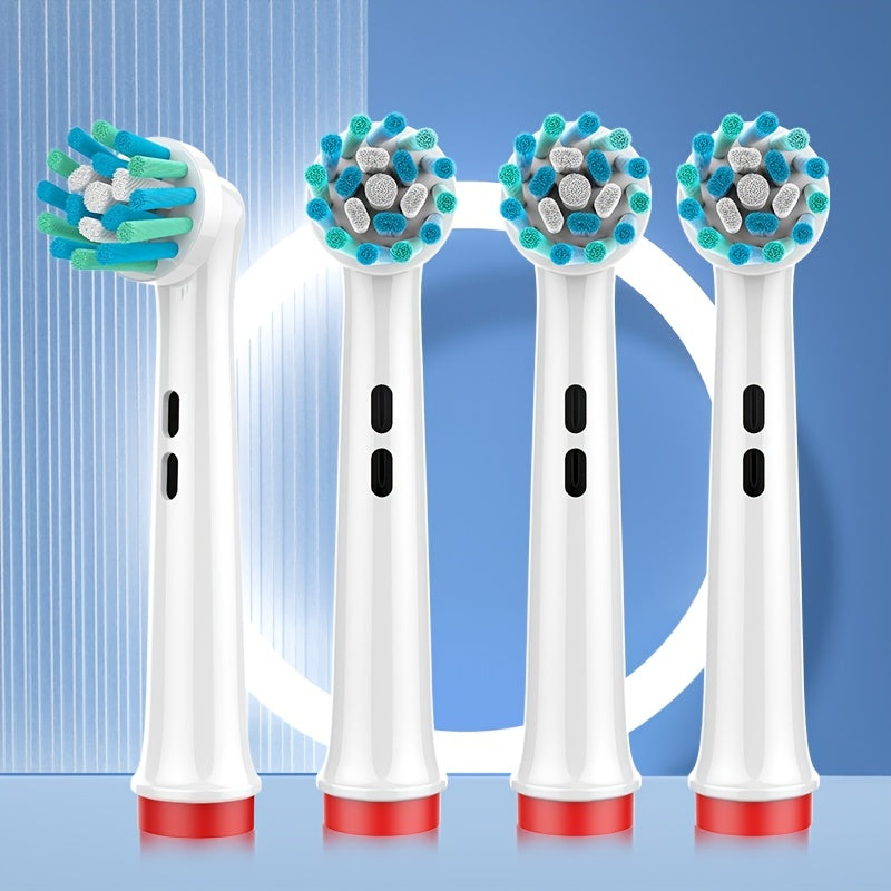 4 dona ko‘p burchakli elektr tish cho‘tkasi almashtirish boshliqlari og‘iz gigiyenasi uchun